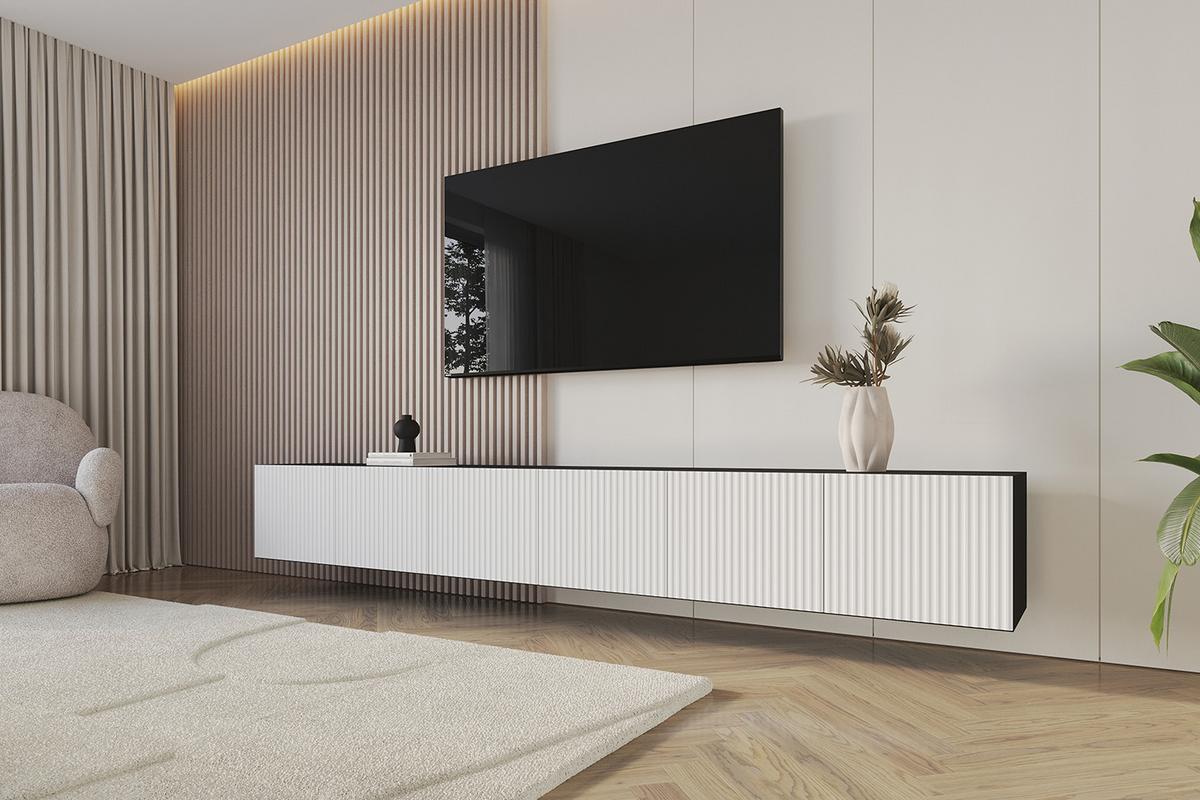 LOWBOARD NOA-2-W 3x100x40x40 cm - Schwarz / Weiß - Weiß, Holzwerkstoff (300/40/40cm) - ALTDECOR