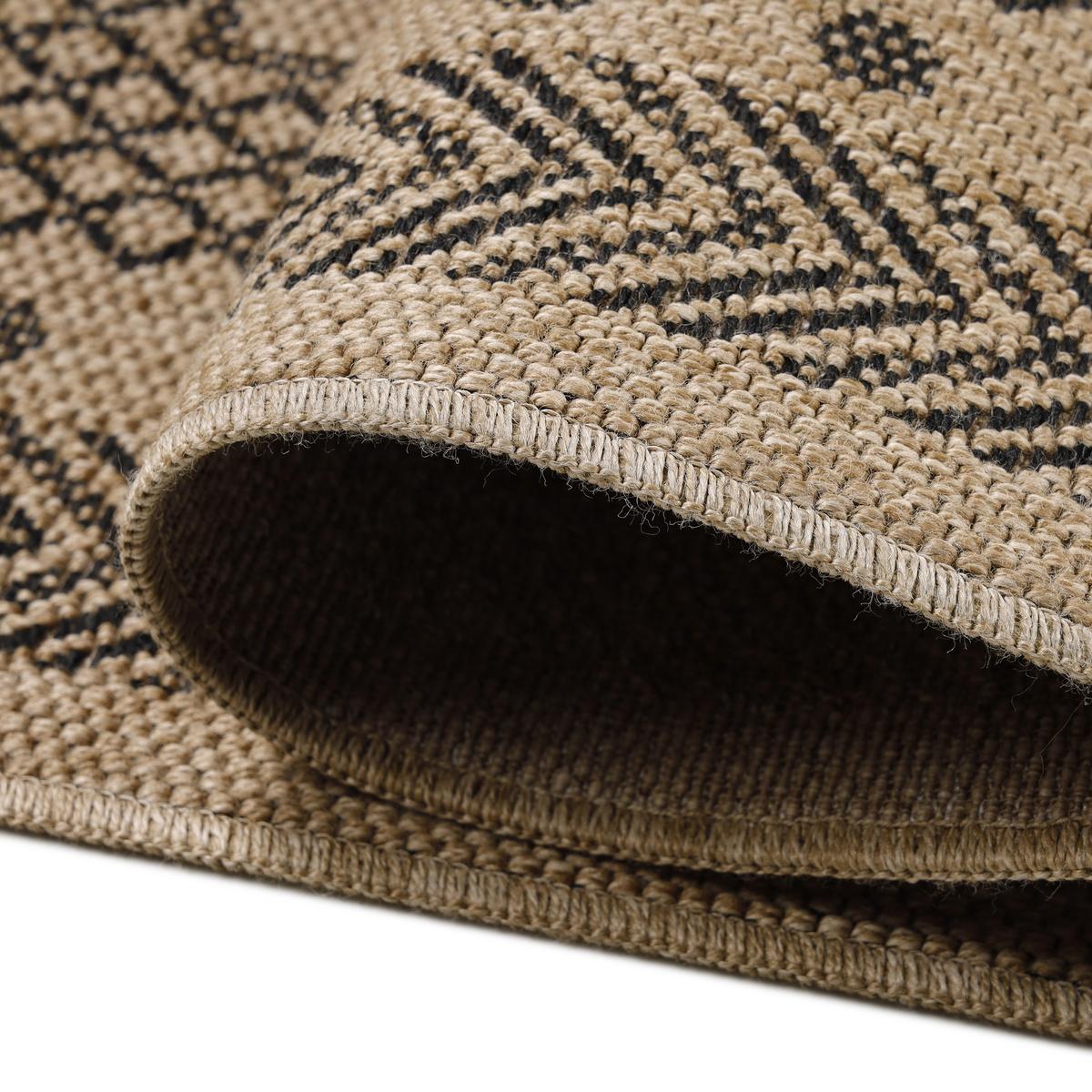 TEPPICH Outdoor KASBERG in Schwarz, im Vintage-Stil, aus Polypropylen, 120 x 170 cm - Beige, Textil (170/120cm) - KADIMA DESIGN