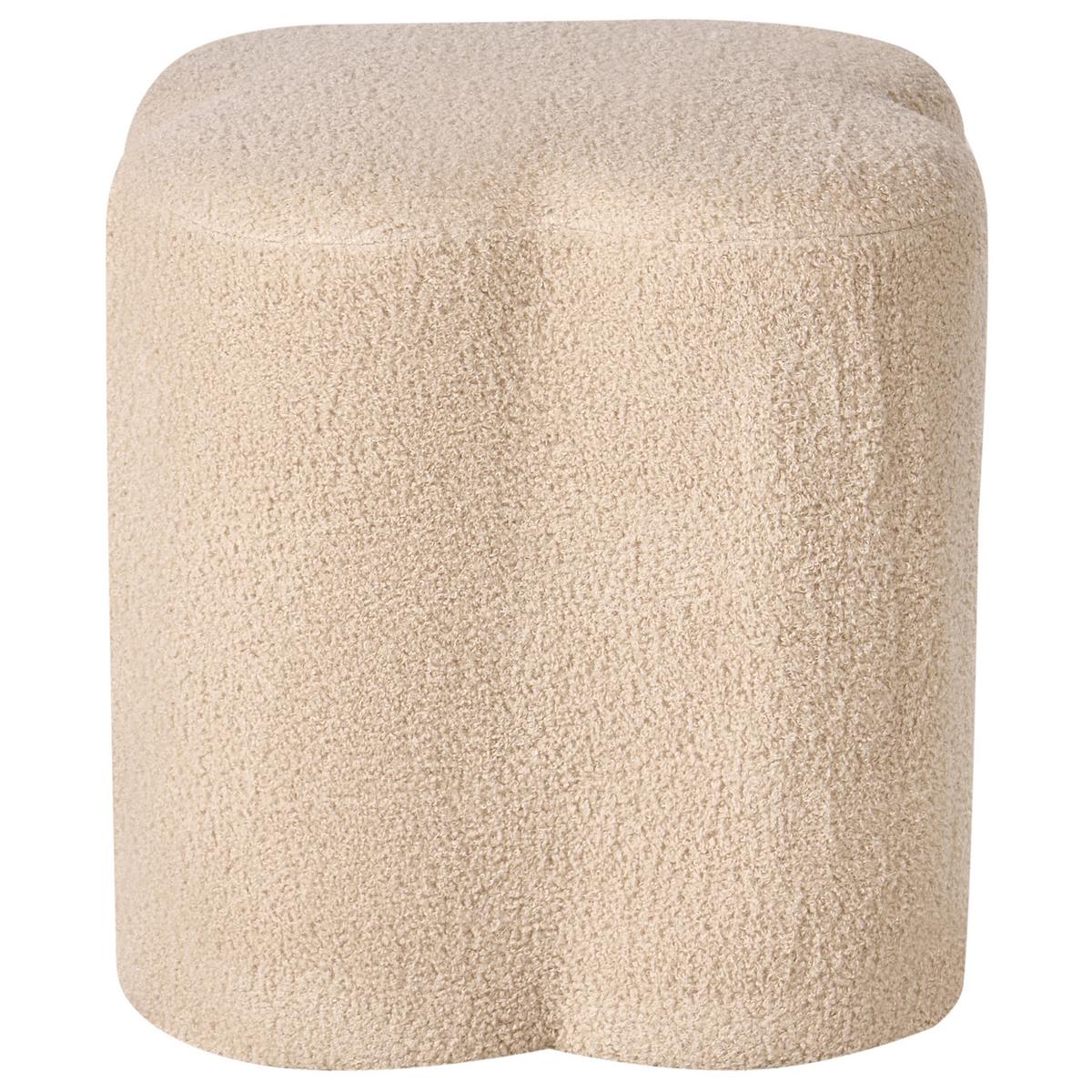 POUF Bouclé Beige Mancos - Beige, Textil (41/44/35cm) - Beliani