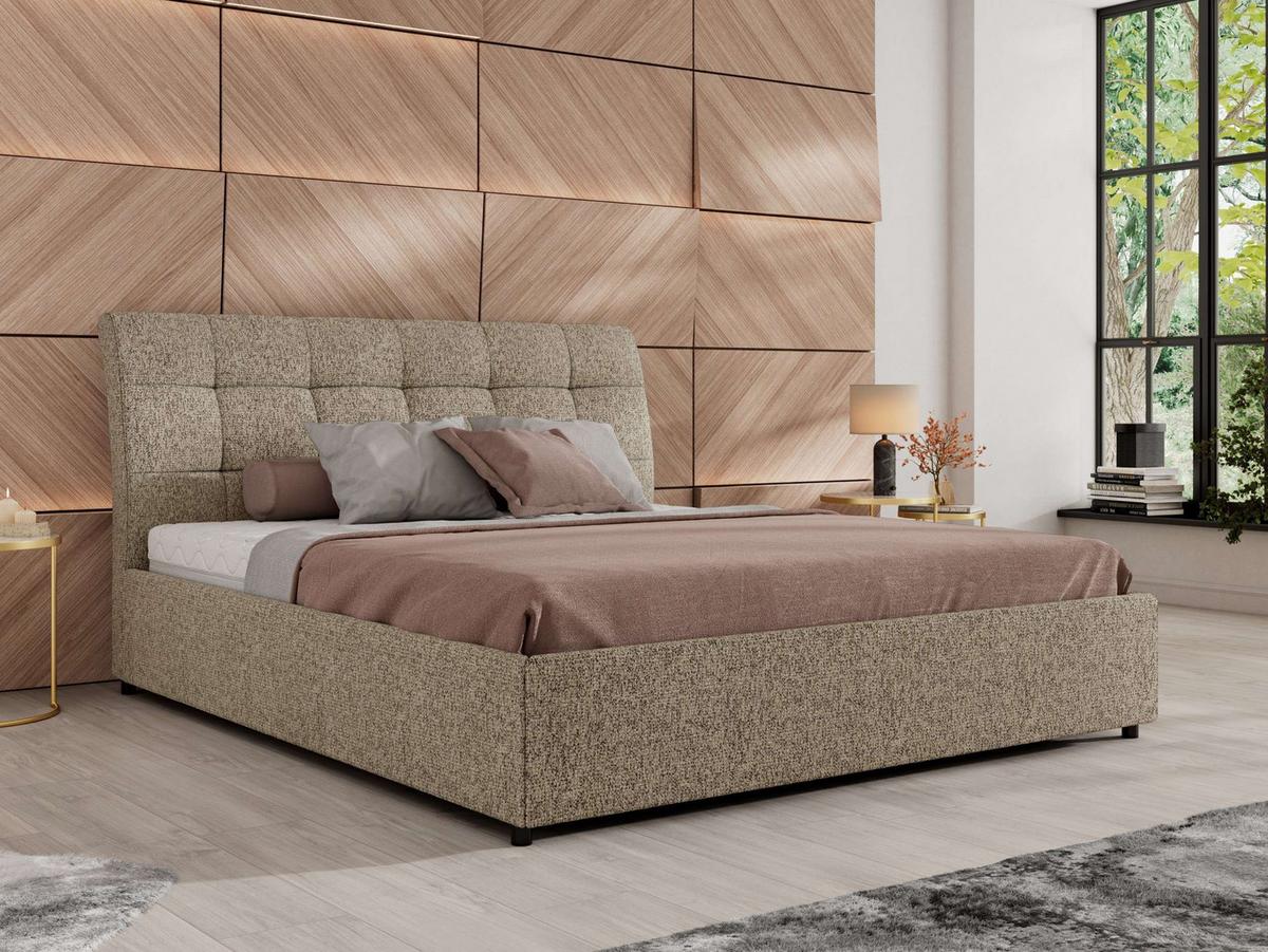 POLSTERBETT GALA CLASSIC 160/200 - Dunkelbeige Strukture - Multipocket-Matratze - Taupe, Textil (160/200cm) - MKS