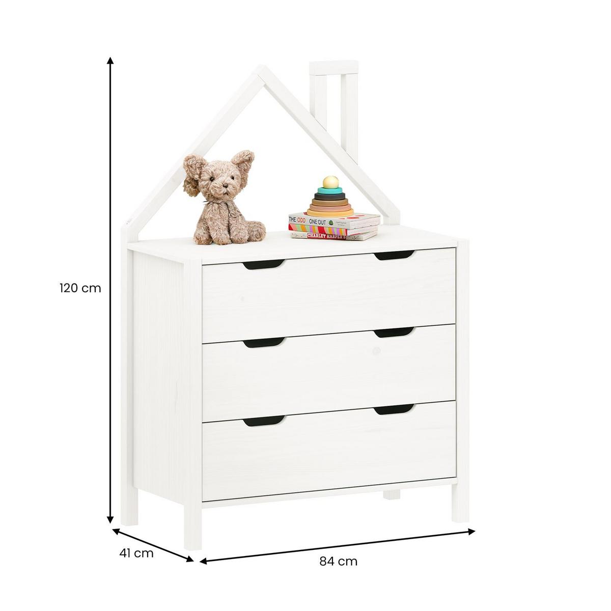KOMMODE ELANO weiß - Weiß, Holz (83/120/41cm) - IDIMEX