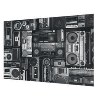 FOTOTAPETE 152x104 cm - Retro-Radio - Schwarz, Textil (152/104cm) - Wallfluent