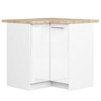 UNTERSCHRANK Weiß, Weiß Glanz 85/90/46 - Weiß Hochglanz/Weiß, Holzwerkstoff (90/85/46cm) - RAUMHIRSCH FURNITURE