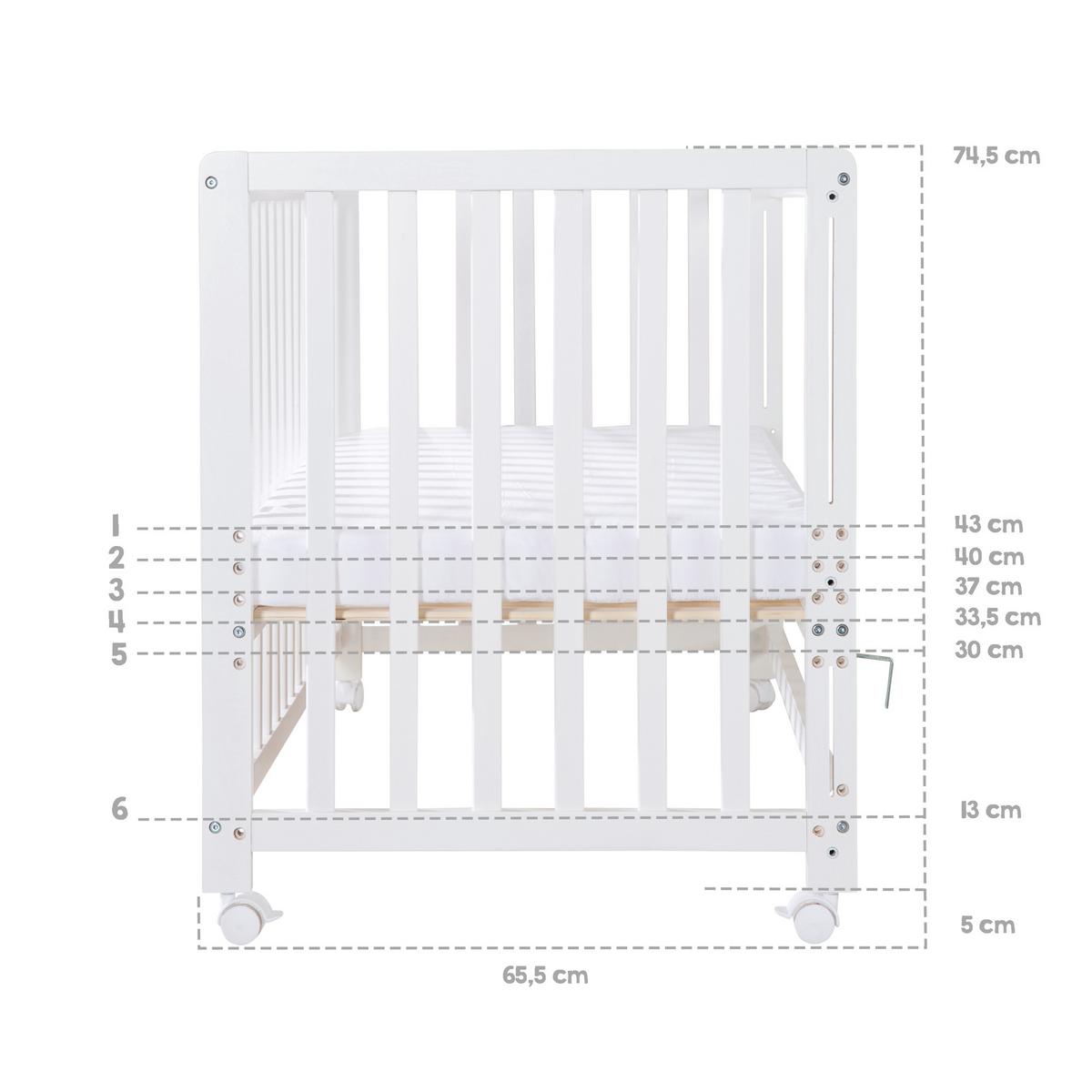 BABYBETT Jumbo twins grau 4er-Set 60 x 120 cm - Naturfarben, Holzwerkstoff (60/120cm) - Roba