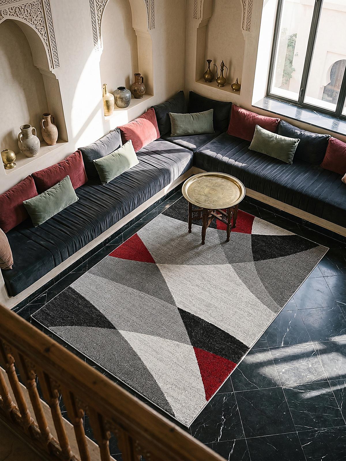 TEPPICH Niederflor Abstrakt THUR Polypropylen Grau 80 x 140 cm - Grau, Textil (80/140cm) - KADIMA DESIGN