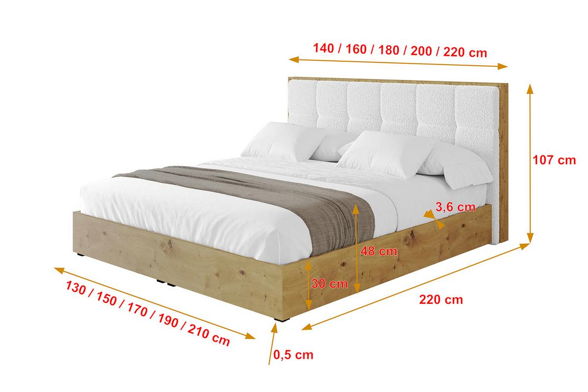 POLSTERBETT mit Bettkasten und Lattenrost, Boxbett ohne Matratze - ENZO7 180x200 - Weiß, Holzwerkstoff/Textil (180/200cm) - ALTDECOR
