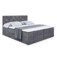 BOXBETT mit Matratze H4 und Lattenrost - CATOR - 120 x 200 - Dunkelgrau - Dunkelgrau, Holzwerkstoff (120/200cm) - ALTDECOR