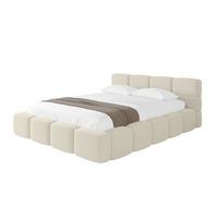 POLSTERBETT mit Bettkasten und Lattenrost, Bett mit Matratze H3/H4, Kopfteil, Boxbett, Doppelbett mit Stauraum - NATA-v1 160x200 Beige - Beige, Holzwerkstoff/Textil (160/200cm) - ALTDECOR