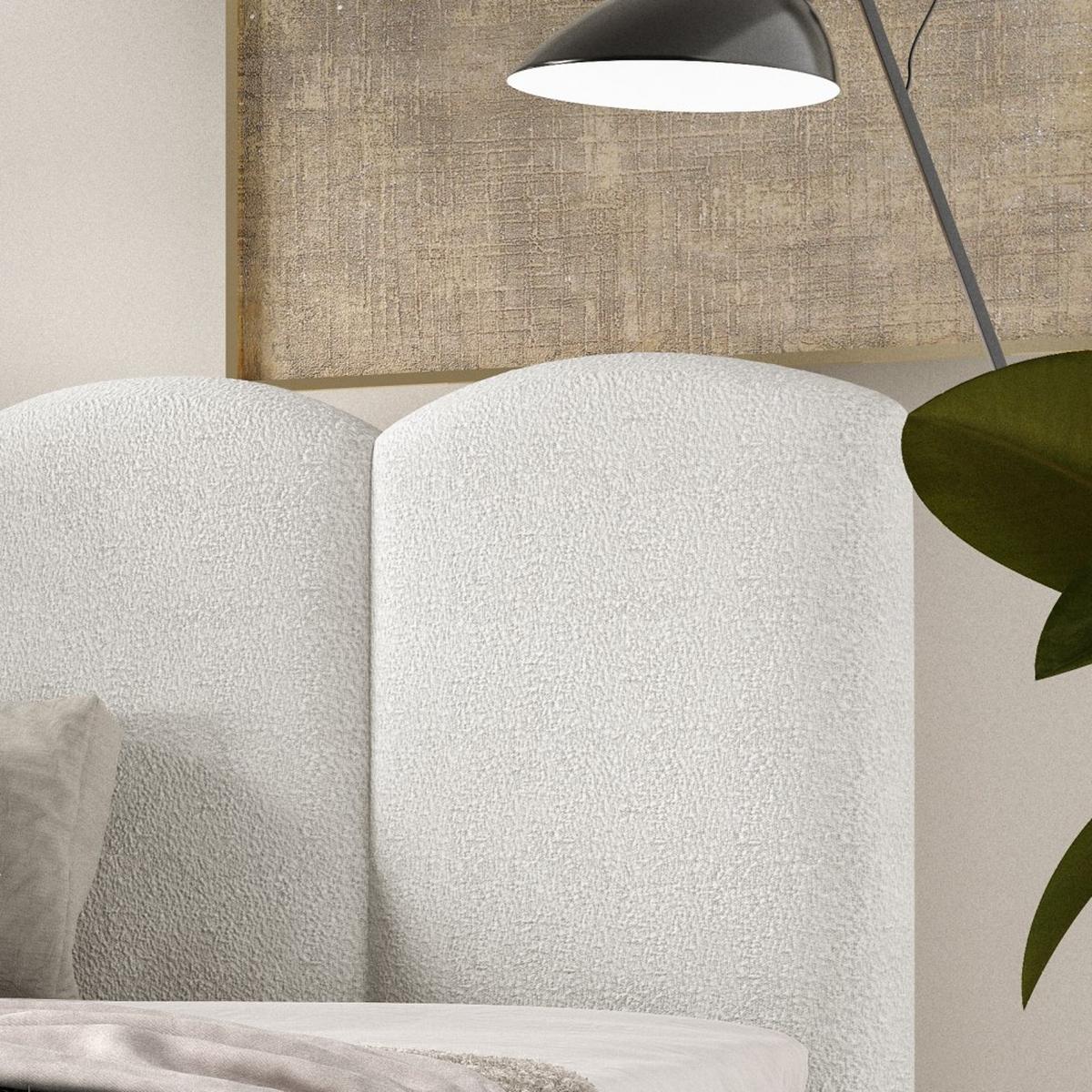 POLSTERBETT Bero, 200x200, Bouclé-Stoff, Weiß - Weiß, Textil (200/200cm) - Beautysofa