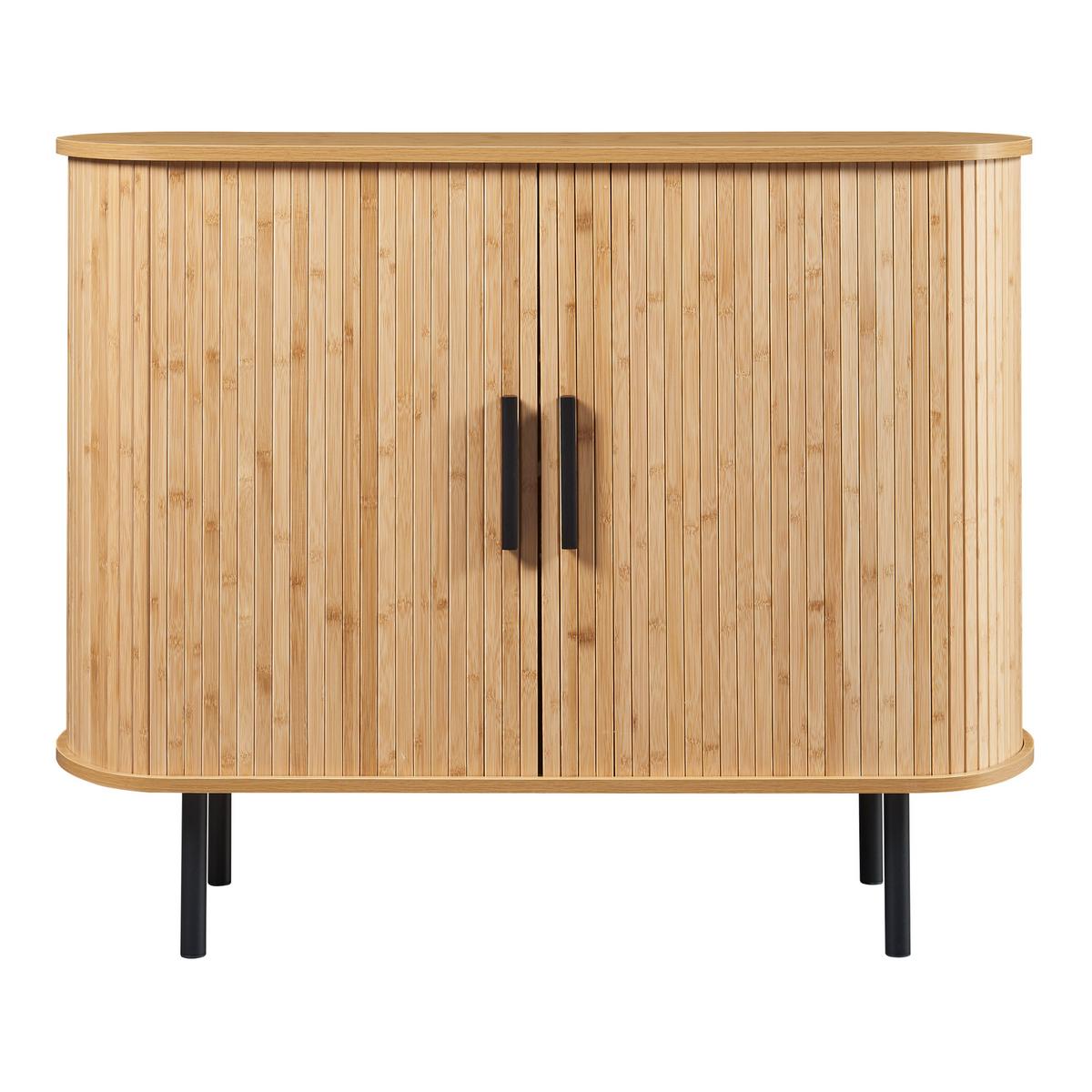 SIDEBOARD Tvedestrand - Schwarz/Naturfarben, Holzwerkstoff/Metall (100/80/40cm) - [en.casa]