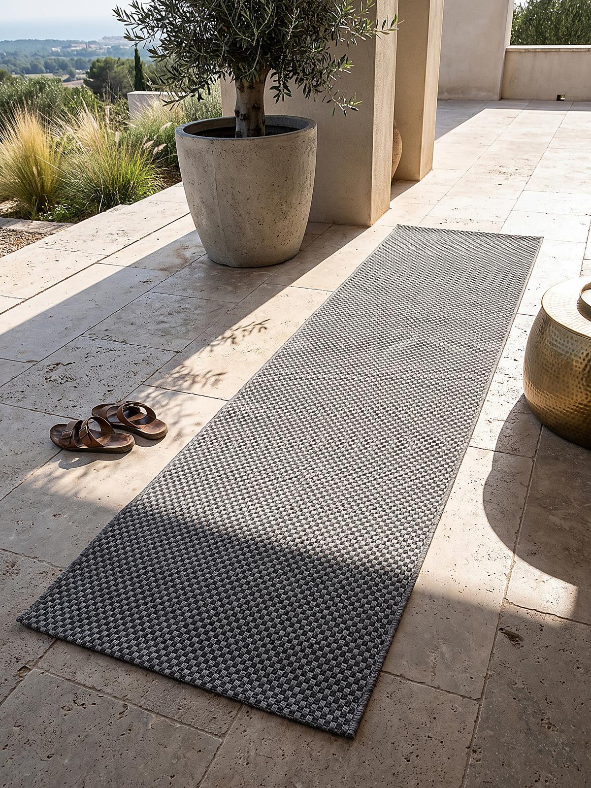 TEPPICHLÄUFER Uni BORNO Polypropylen Grau 80 x 150 cm - Grau, Textil (80/150cm) - KADIMA DESIGN
