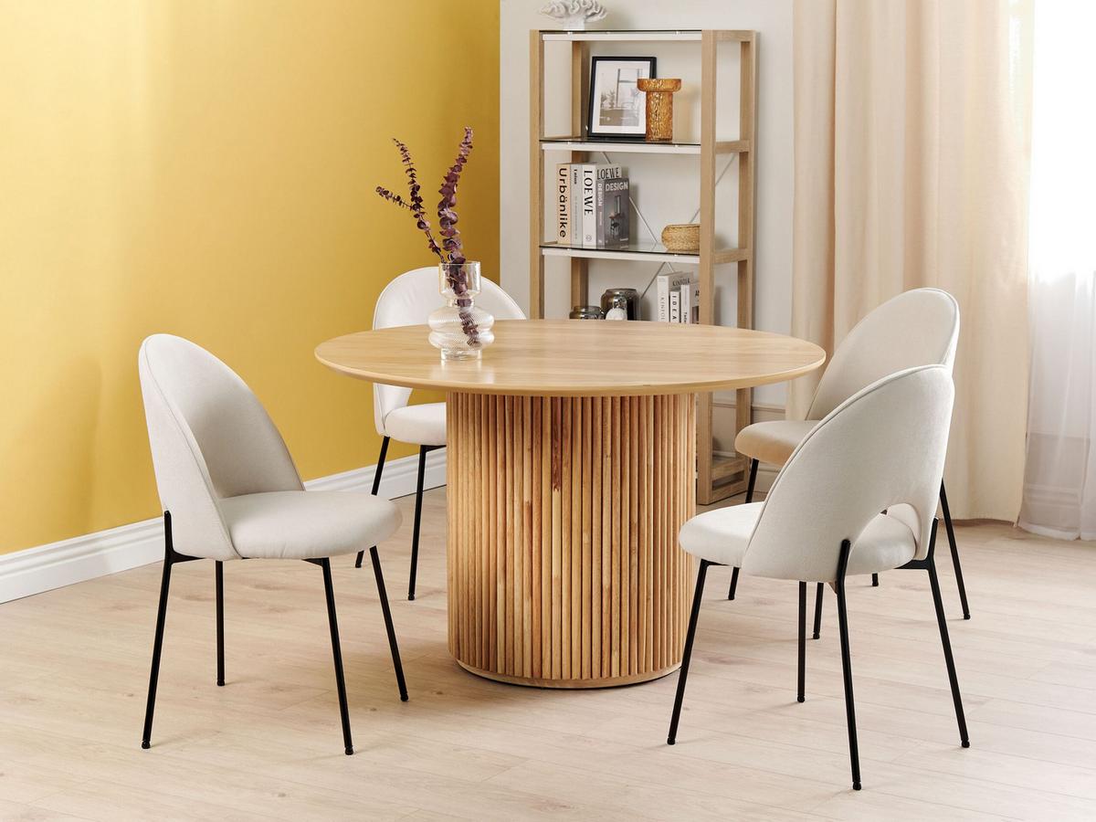 ESSZIMMERSTUHL 2er-Set Samtstoff Beige Covelo - Beige, Textil/Metall (46/84/45cm) - Beliani