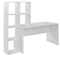SCHREIBTISCH – Weiß, 170x59x143,5 cm, mit Regal, 6 Ablagen, modern, Homeoffice - Weiß, Holzwerkstoff (170/59/144cm) - KADIMA DESIGN