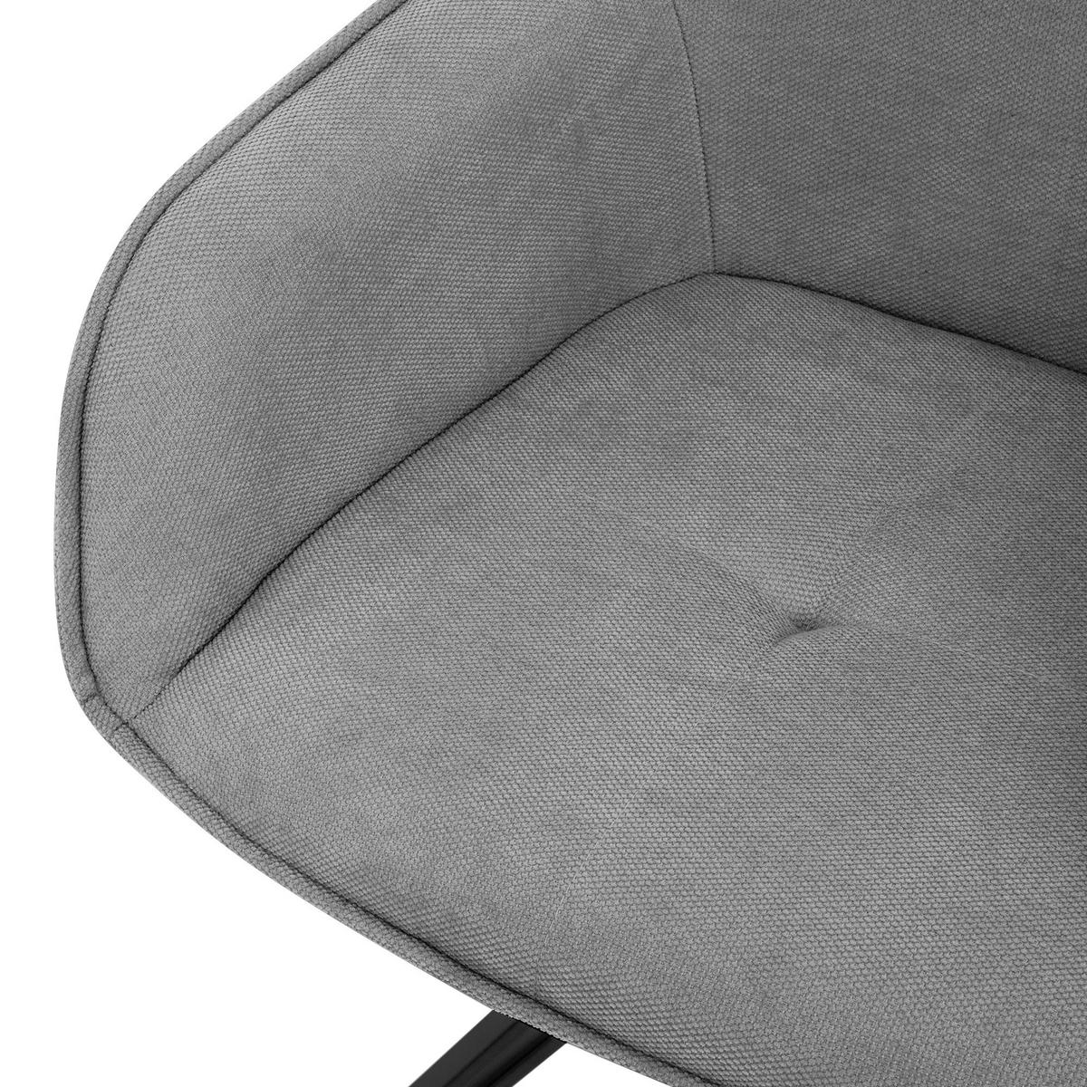 ESSZIMMERSTUHL 4er Set drehbar Grau Webstoff - Schwarz/Grau, Textil/Metall (61/84.5/57cm) - ML-DESIGN