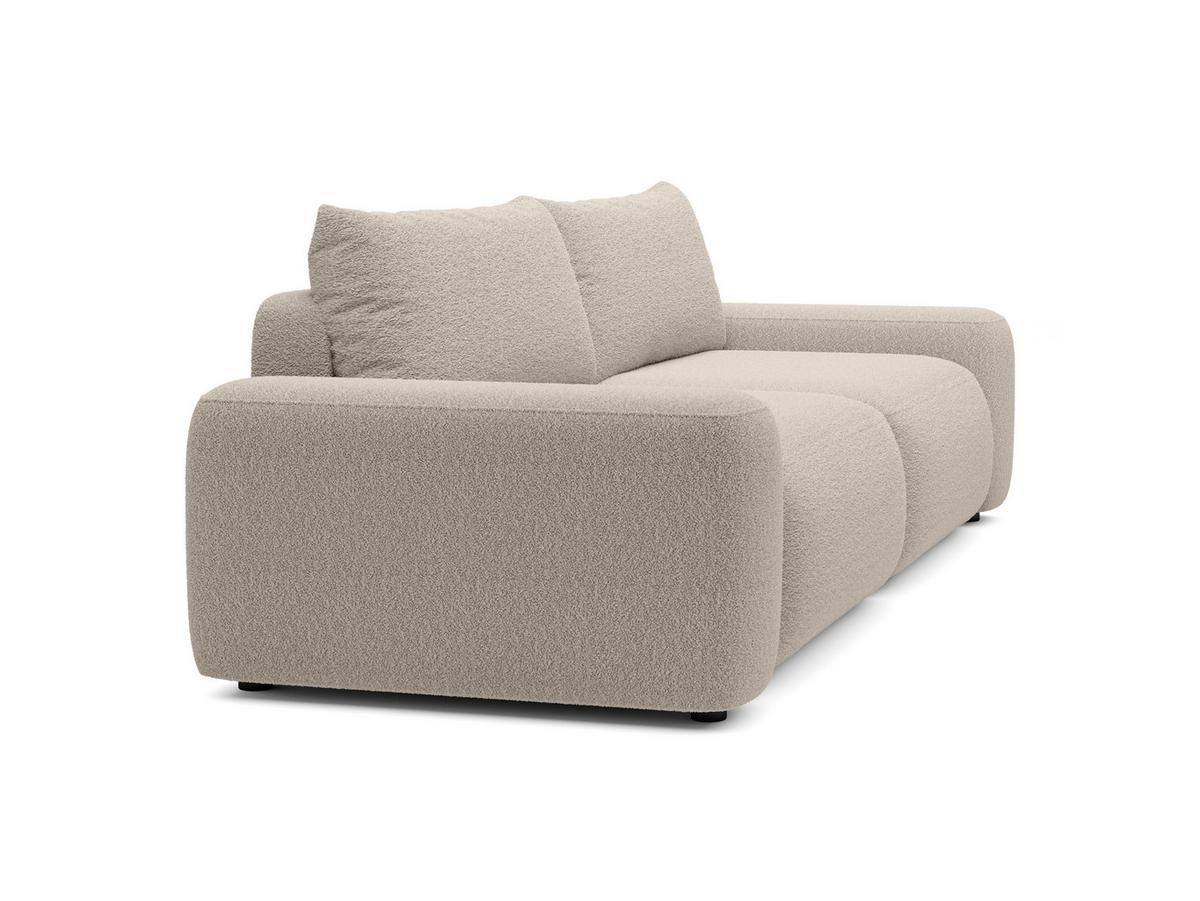 BETTSOFA RUOTA Beige Bucle-Stoff mit Schlaffunktion - Beige, Textil (105/87/257cm) - MASSENO