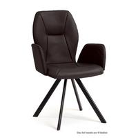 ARMLEHNSTUHL (8er-Set) Denna 58x92x60 Schwarz/Espresso - Dunkelbraun/Schwarz, Kunststoff (60/92/58cm) - 58aufmkessel