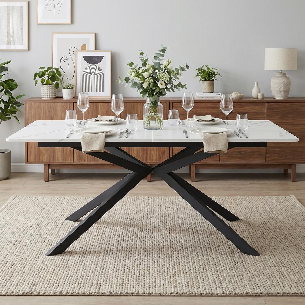 ESSTISCH ausziehbar 150–180 cm in Marmor-Optik - Grau, Holzwerkstoff (70/180/76cm) - Urban Meuble