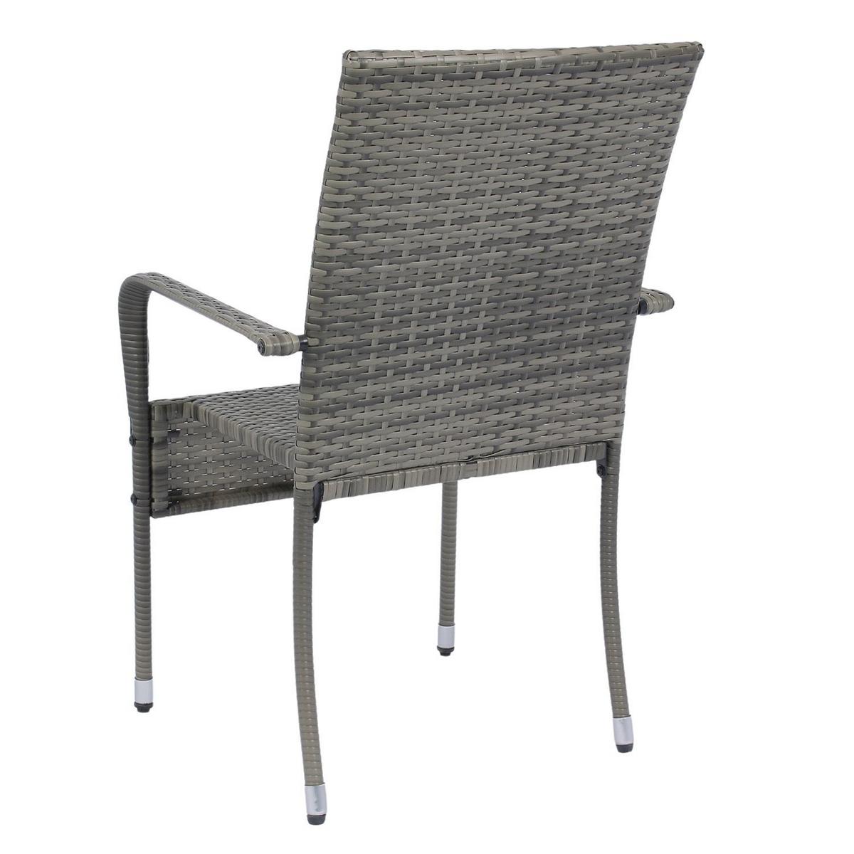 GARTENSTÜHLE Yoro 2er-Set - Grau, Kunststoff (50/90/50cm) - Juskys
