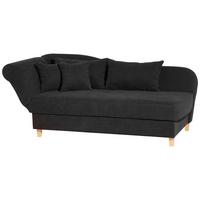 RECAMIERE mit Armteil links klappbar Katia Bezug Veloursstoff Buche natur / schwarz - Schwarz, Kunststoff (190/82/88cm) - 58aufmkessel