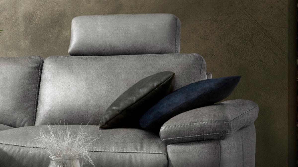 ECKSOFA MOTORISCHER RELAXFUNKTION LOLA Grau Webstoff Relaxfunktion - Schwarz/Grau, Textil (233/178cm) - KAWOLA