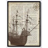 POSTER Alten Bootes A4 Schwarzer Rahmen - Schwarz, Papier (29.7/5/21cm) - Nacnic