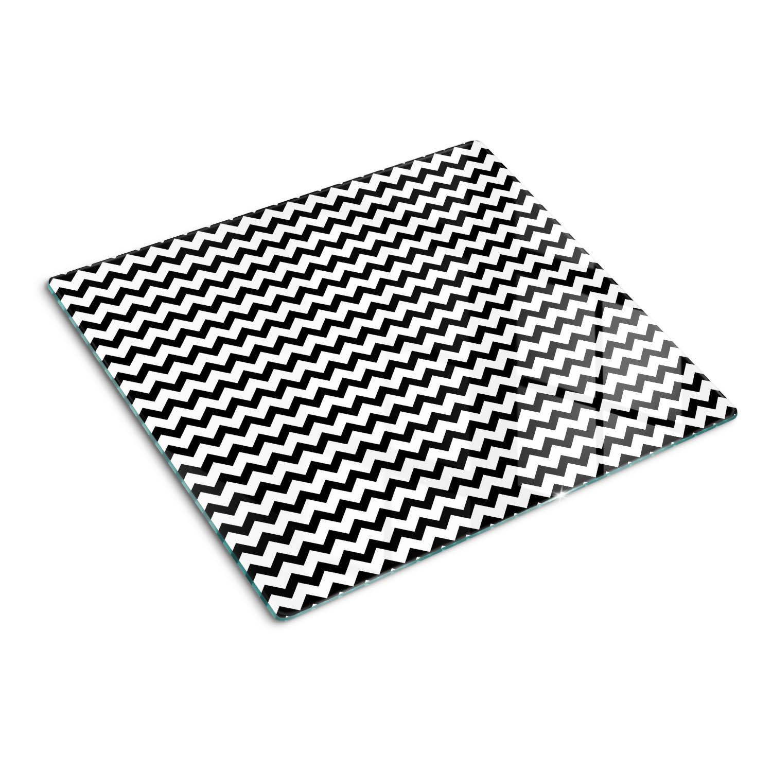 GLASPLATTE 60x52 cm Zickzack - Schwarz, Glas (60/0.4/52cm) - TULUP