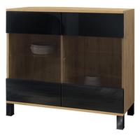 KOMMODE Bari Schwarz Hochglanz - Schwarz Hochglanz, Holzwerkstoff (92.5/84.5/35cm) - Vladon
