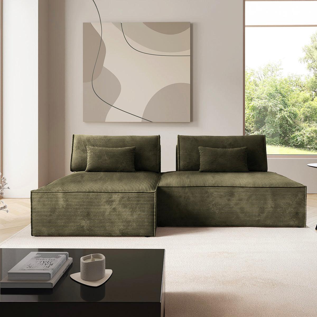 ECKSOFA Georgia Grün - Grün, Holz (236/148cm) - Petits-meubles