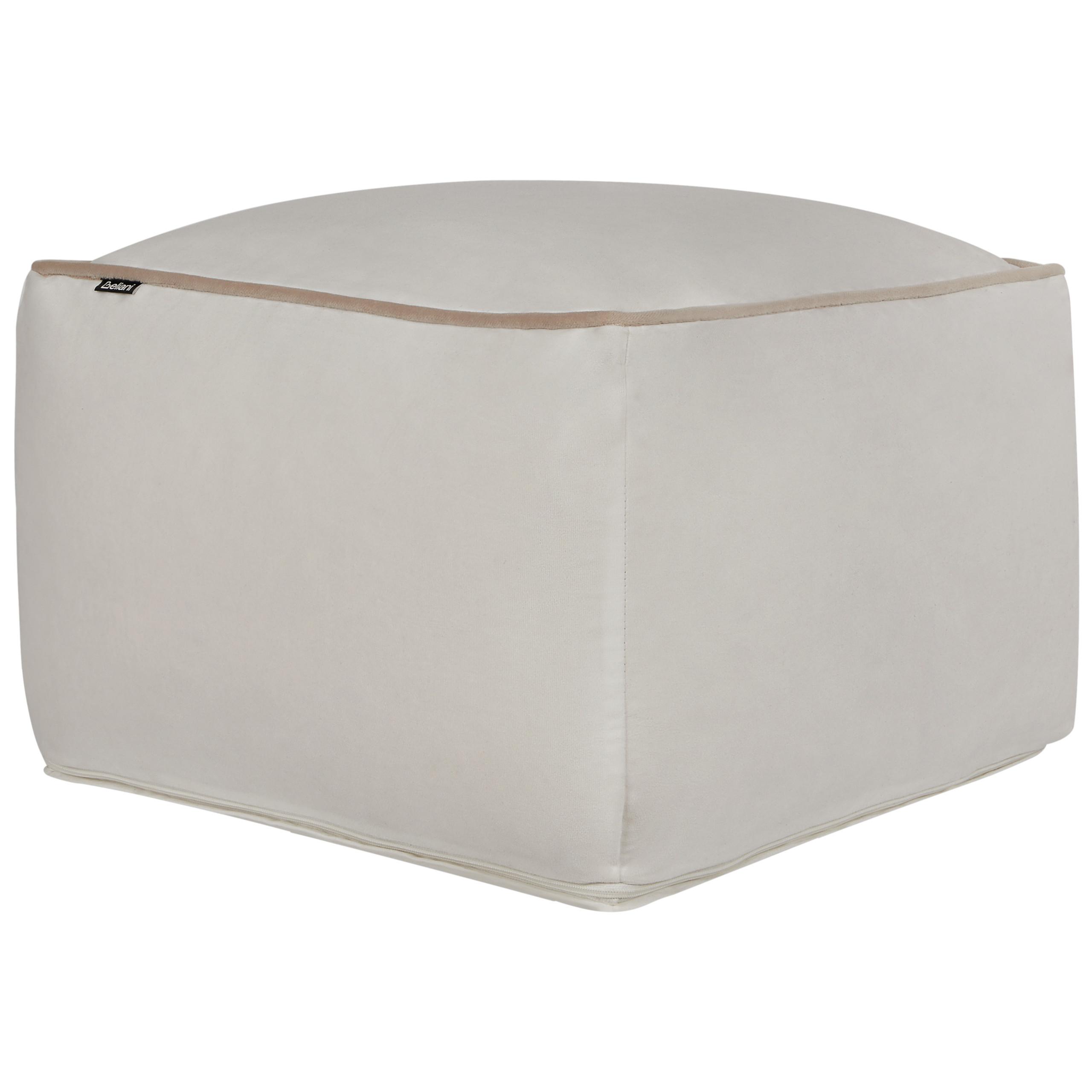 POUF Samtstoff Hellbeige Dareyn - Beige, Textil (50/30/50cm) - Beliani