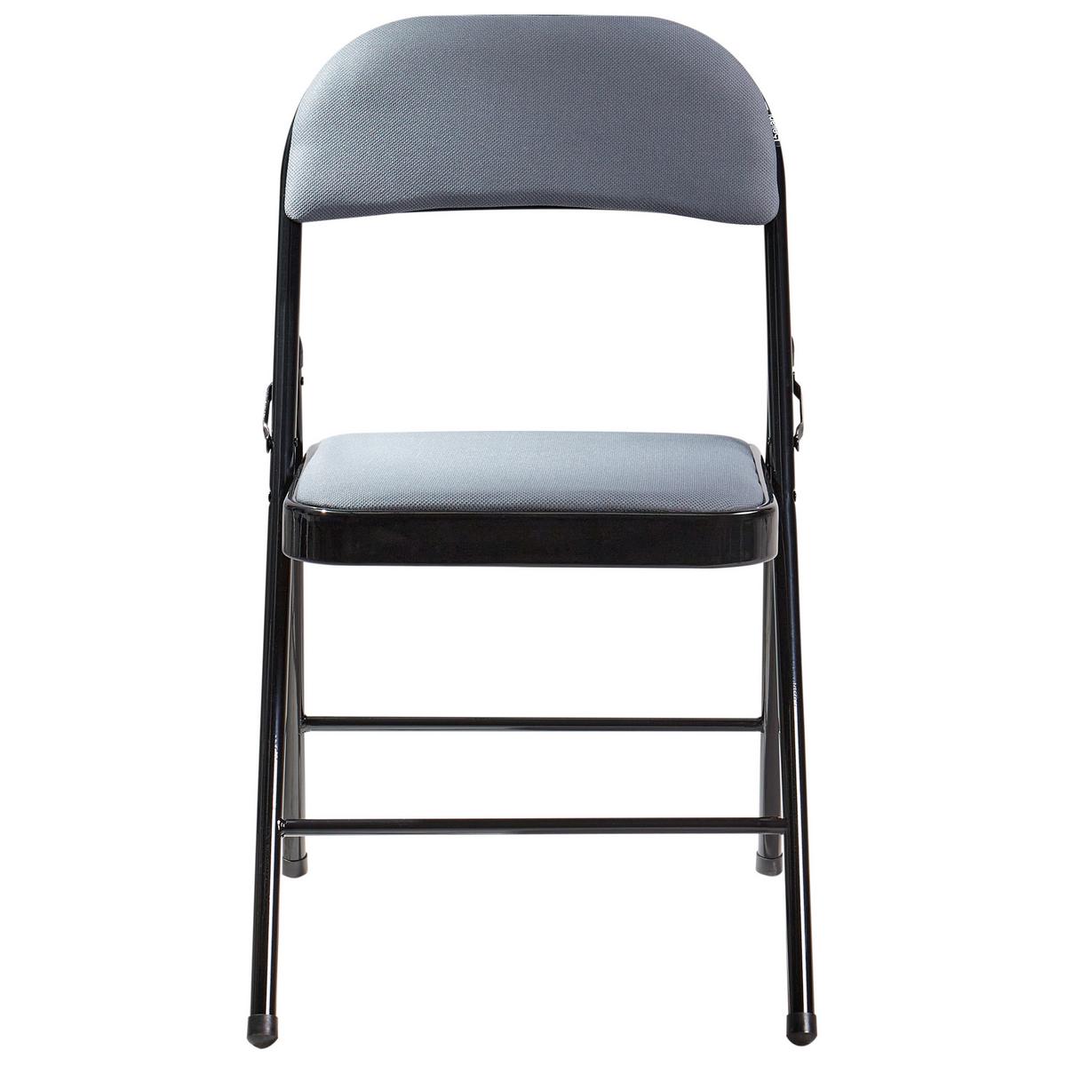 KLAPPSTUHL 4er-Set Metall Dunkelgrau/Schwarz Sparks - Dunkelgrau, Metall (45/77/47cm) - Beliani