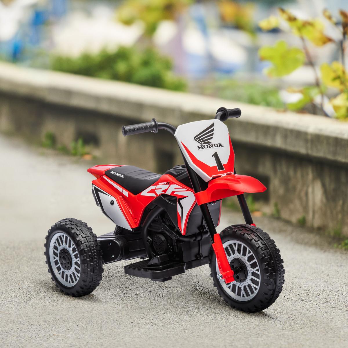 LANGUAGE ELEKTRO-MOTORRAD mit Hupe, Musik 6V Rot - Rot, Kunststoff/Metall (71/40.5/43.5cm) - HOMCOM