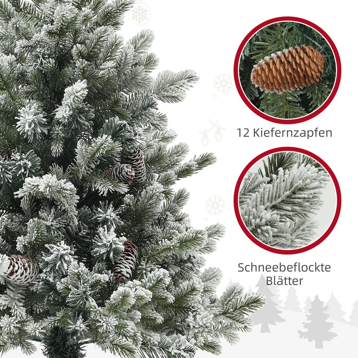 KÜNSTLICHER Weihnachtsbaum, 100 cm Christbaum mit 130 Spitzen, flammenhemmend - Grün, Kunststoff (100cm) - HOMCOM