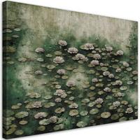 WANDBILD lotusblumen auf einem see - Grün, Textil (60/40cm) - Feeby