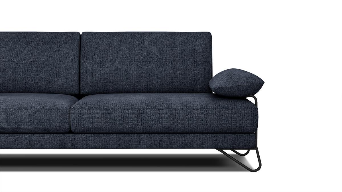 SOFA LORI 3-Sitzer, dunkelblau - Schwarz/Dunkelblau, Holzwerkstoff/Textil (245/87/96cm) - Wozimo