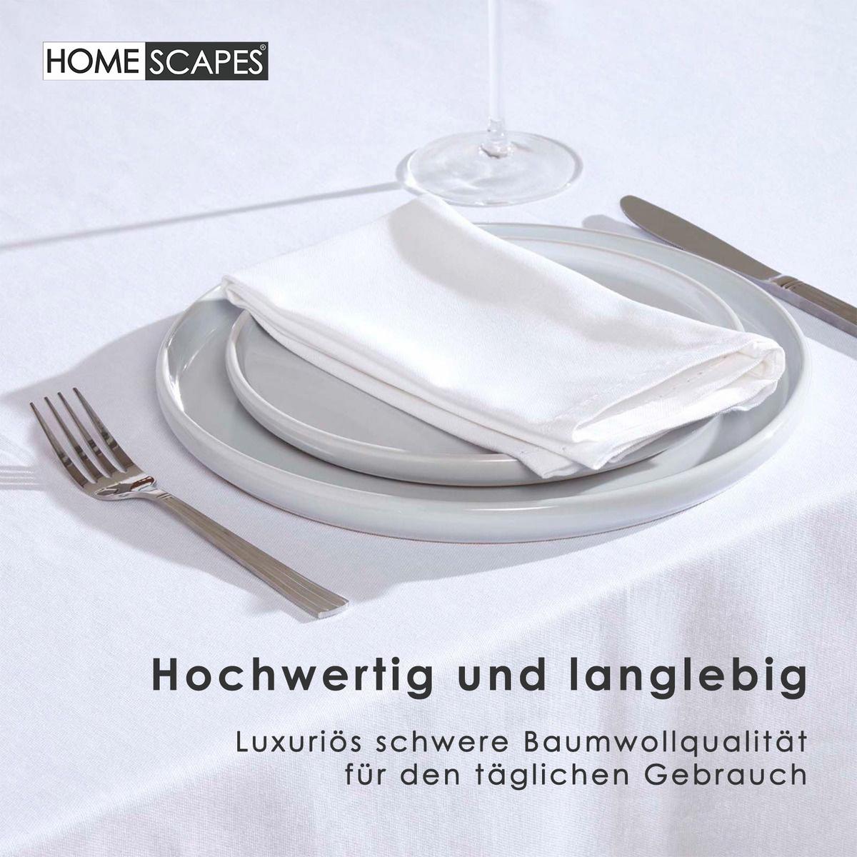 TISCHDECKE weiß 137/228 cm, 100% Baumwolle - Weiß, Textil (137/228cm) - Homescapes