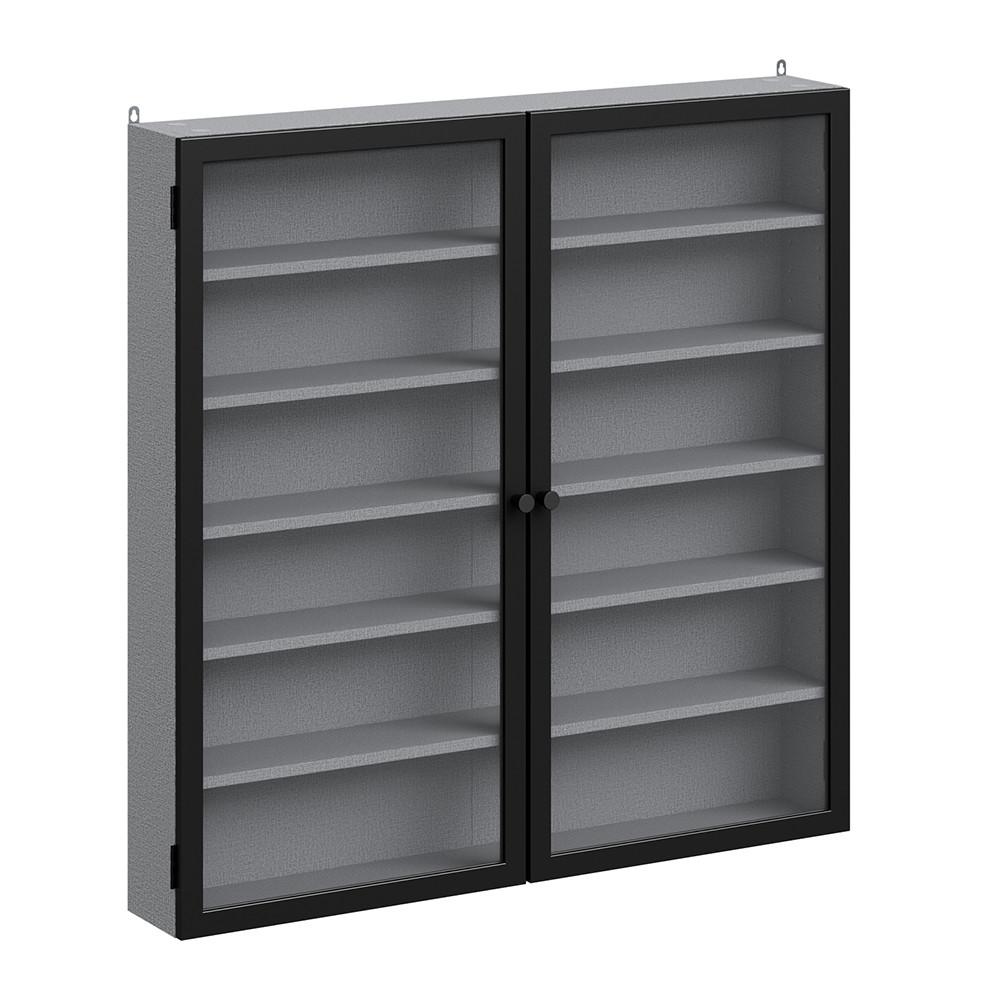 WANDSCHRANK mit Glasfront und verstellbaren Böden FSB113-H-DG - Ahornfarben, Fell (80/80/12.2cm) - SoBuy