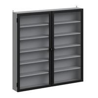 WANDSCHRANK mit Glasfront und verstellbaren Böden FSB113-H-DG - Ahornfarben, Fell (80/80/12.2cm) - SoBuy