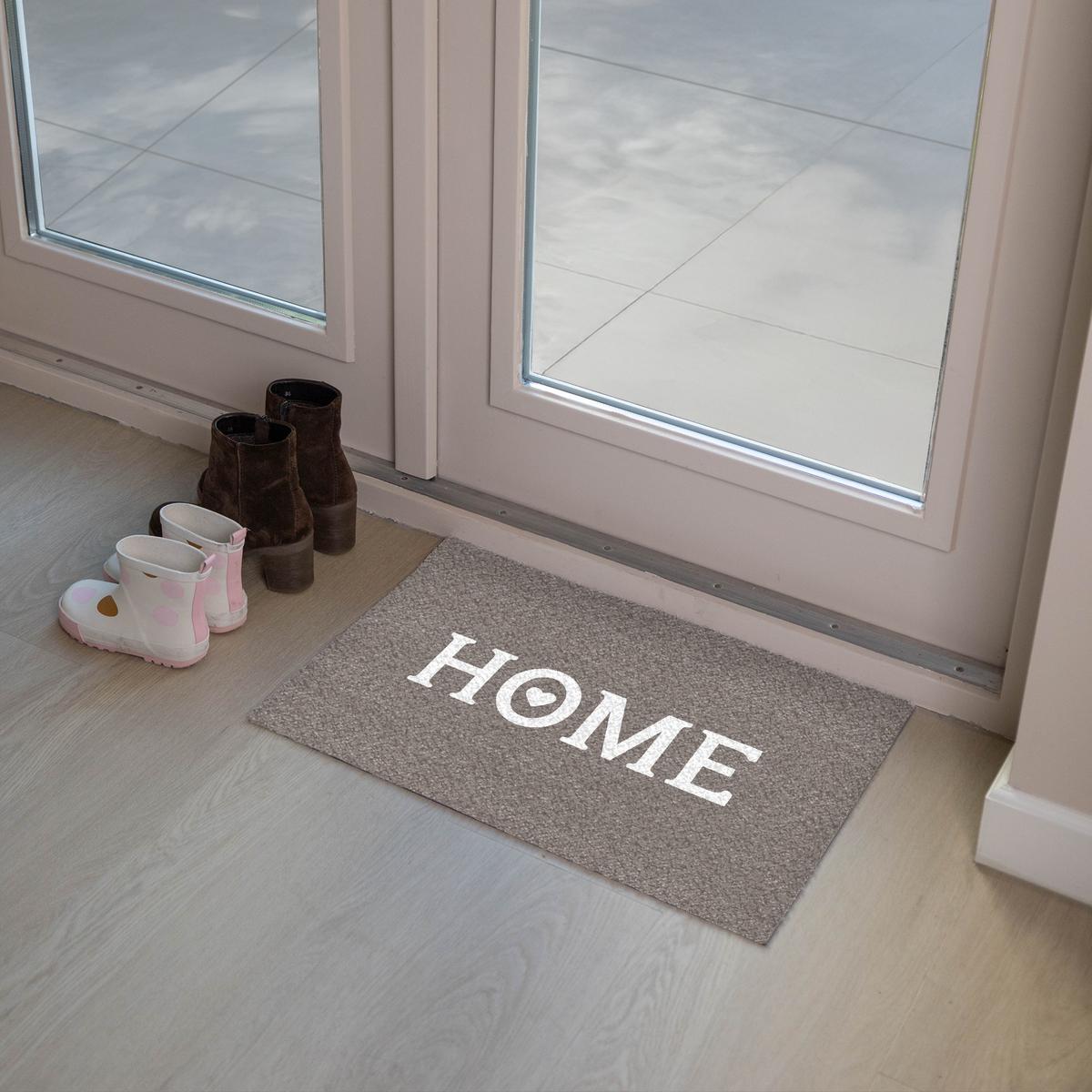 FUSSMATTE Startseite - Text - Taupe Fußabtreter 60x40 cm - Taupe, Kunststoff (60/0.4cm) - MuchoWow