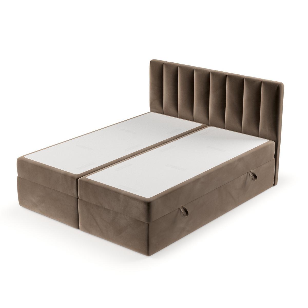 BOXBETT Bari 140/200 cm Braun im Paros Stoff - Braun, Holz/Holzwerkstoff (140/200cm) - AltaBeds
