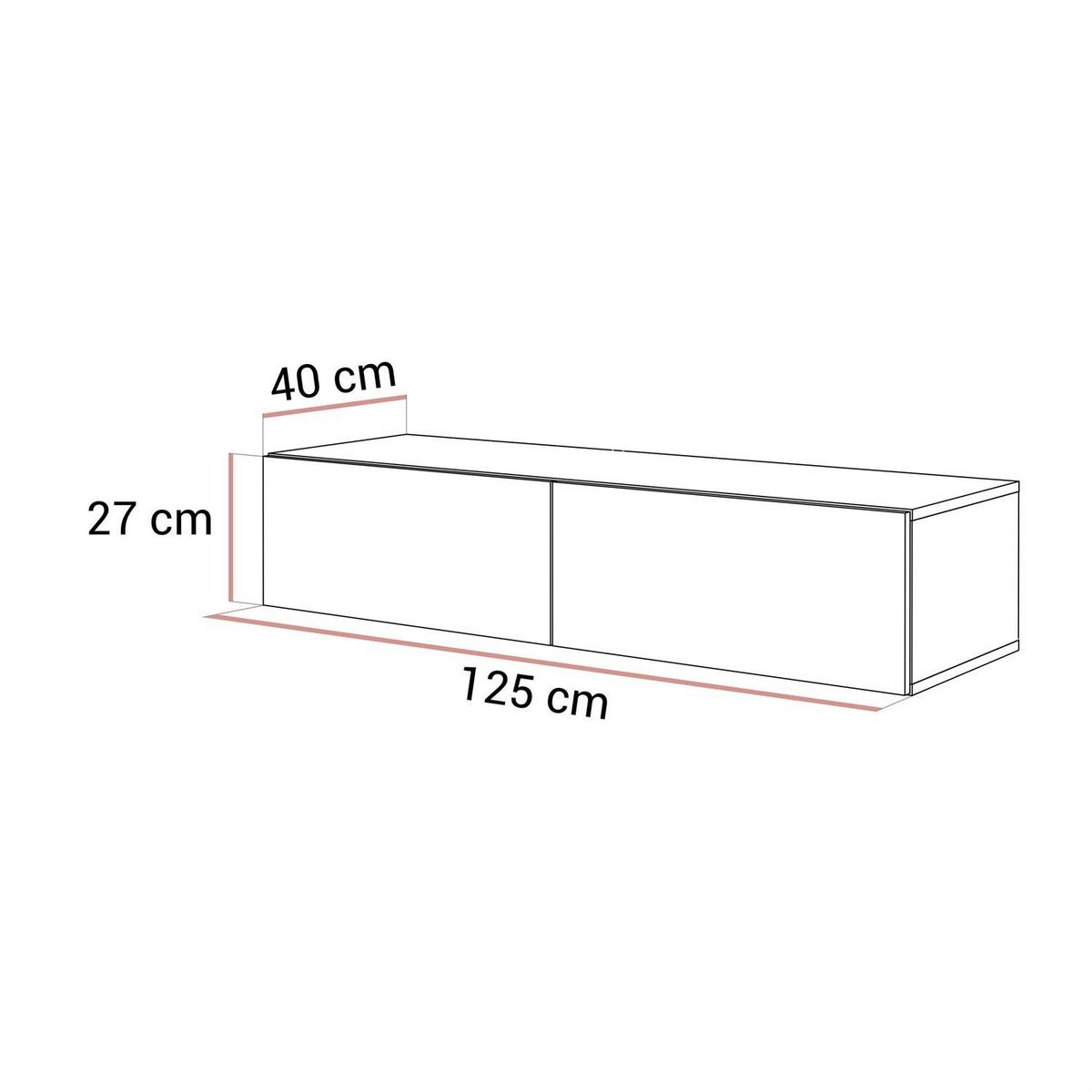 TV-SCHRANK CARMEN 125 hängend - Kaschmir, Holzwerkstoff (125/27/40cm) - Lookway