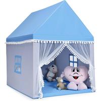 KINDERZELT 140cm Blau - Blau, Textil (120/105cm) - COSTWAY