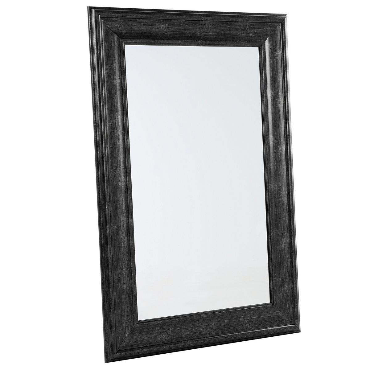 WANDSPIEGEL schwarz rechteckig 60/90 cm Lunel - Schwarz, Kunststoff (60/90/3cm) - Beliani