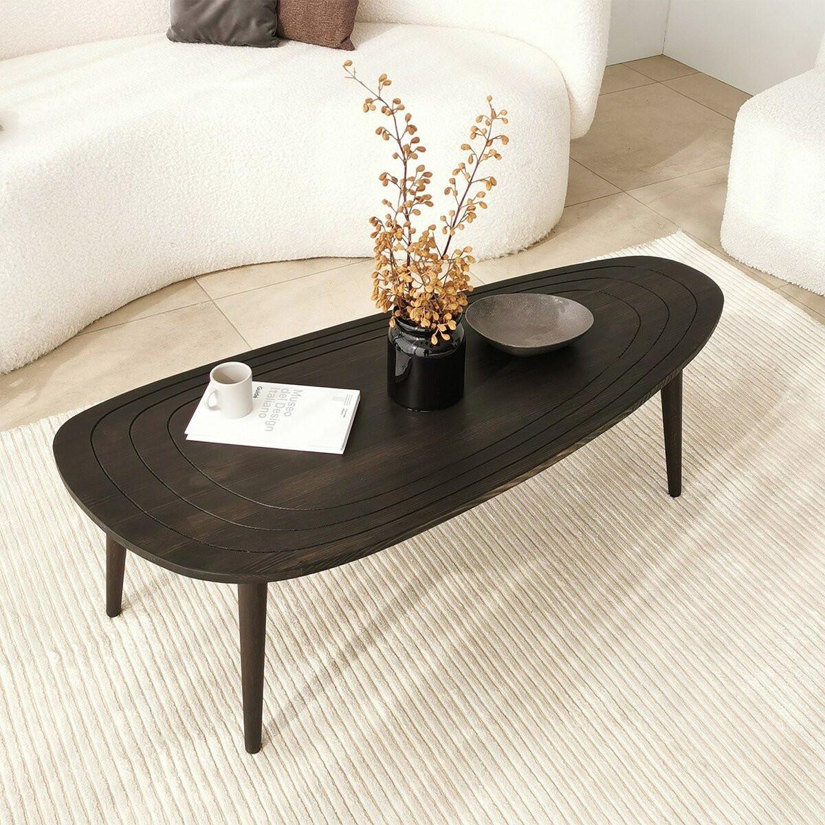 COUCHTISCH mit abgerundeten Kanten 115/50/38 cm - Anthrazit, Holzwerkstoff (115/50/38cm) - Calicosy