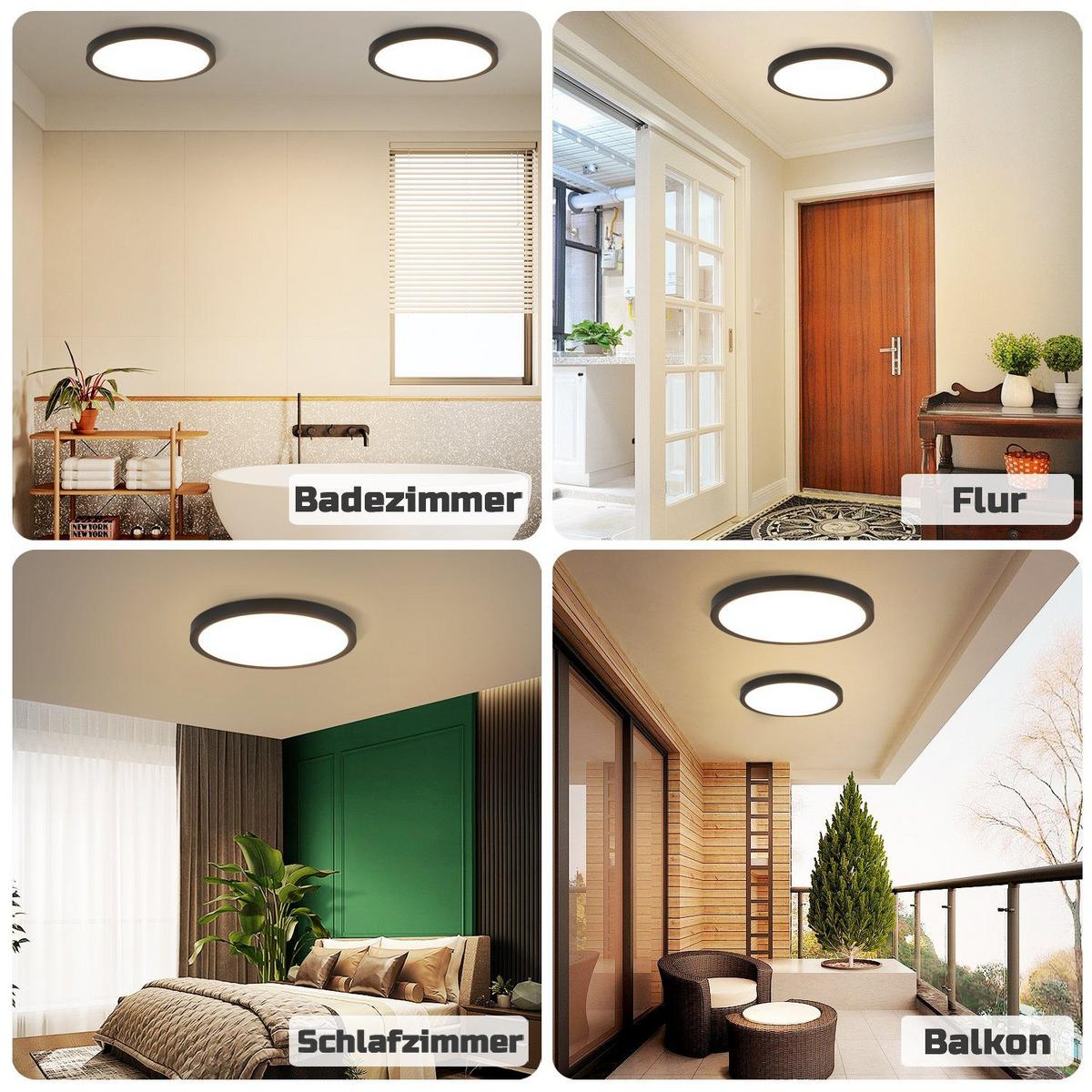 LED-DECKENLEUCHTE Macnab 22/22/2.5cm - Schwarz, Kunststoff (22/22/2.5cm) - Nettlife