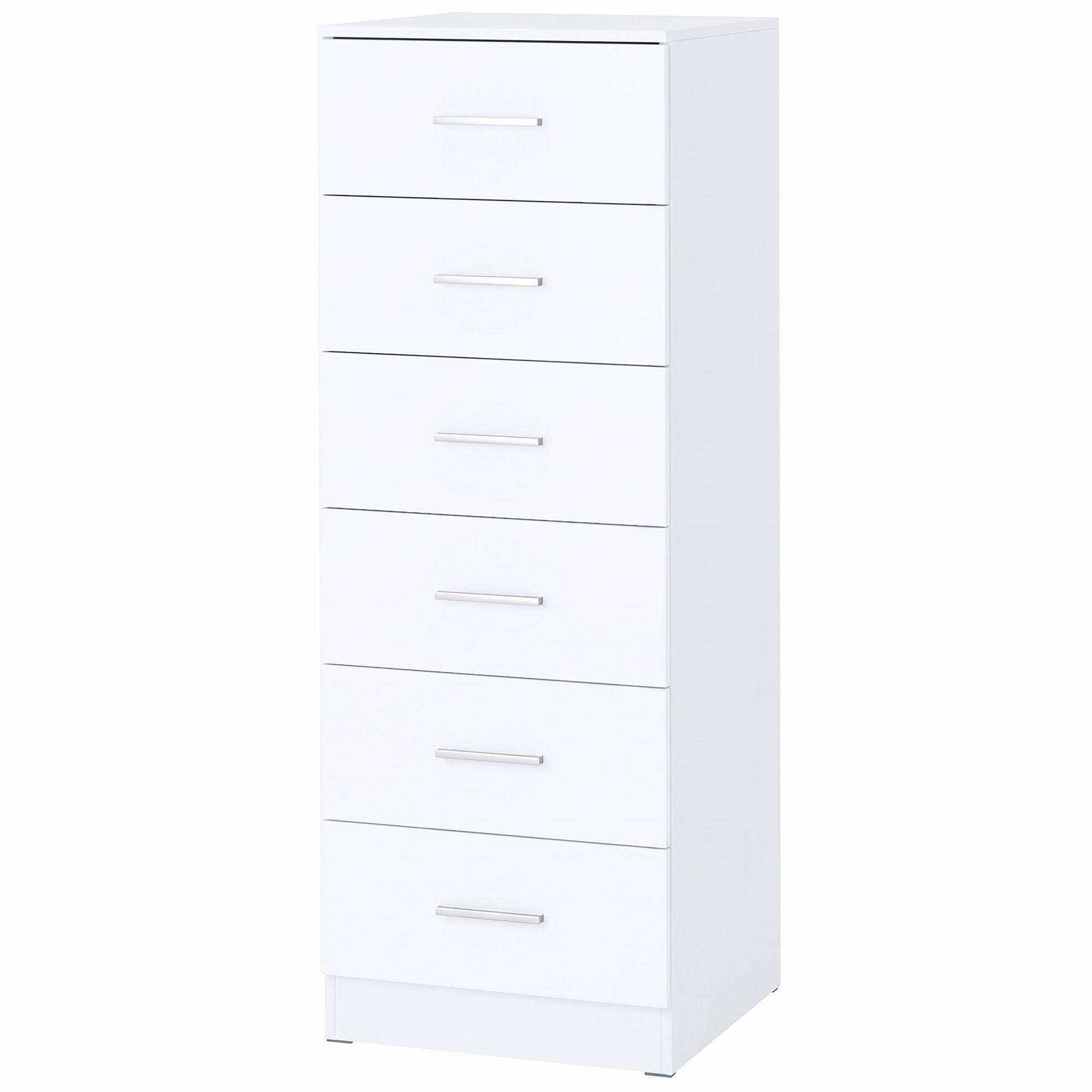 KOMMODE MDF Weiß - Silberfarben/Weiß, Holzwerkstoff/Kunststoff (40/110/40cm) - HOMCOM
