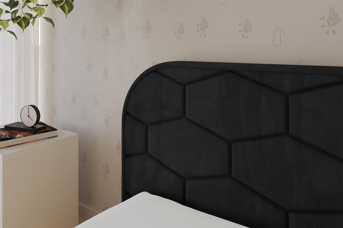 EINZELLBETT Jugendbett mit Bettkasten und Matratze H3/H4, Rechts - JAXY 80x200 Schwarz - Anthrazit, Holzwerkstoff/Textil (80/200cm) - ALTDECOR
