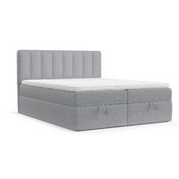 BOXBETT Lusso 140/200 cm Grau im Riva Stoff - Schwarz/Grau, Holz/Holzwerkstoff (140/200cm) - AltaBeds
