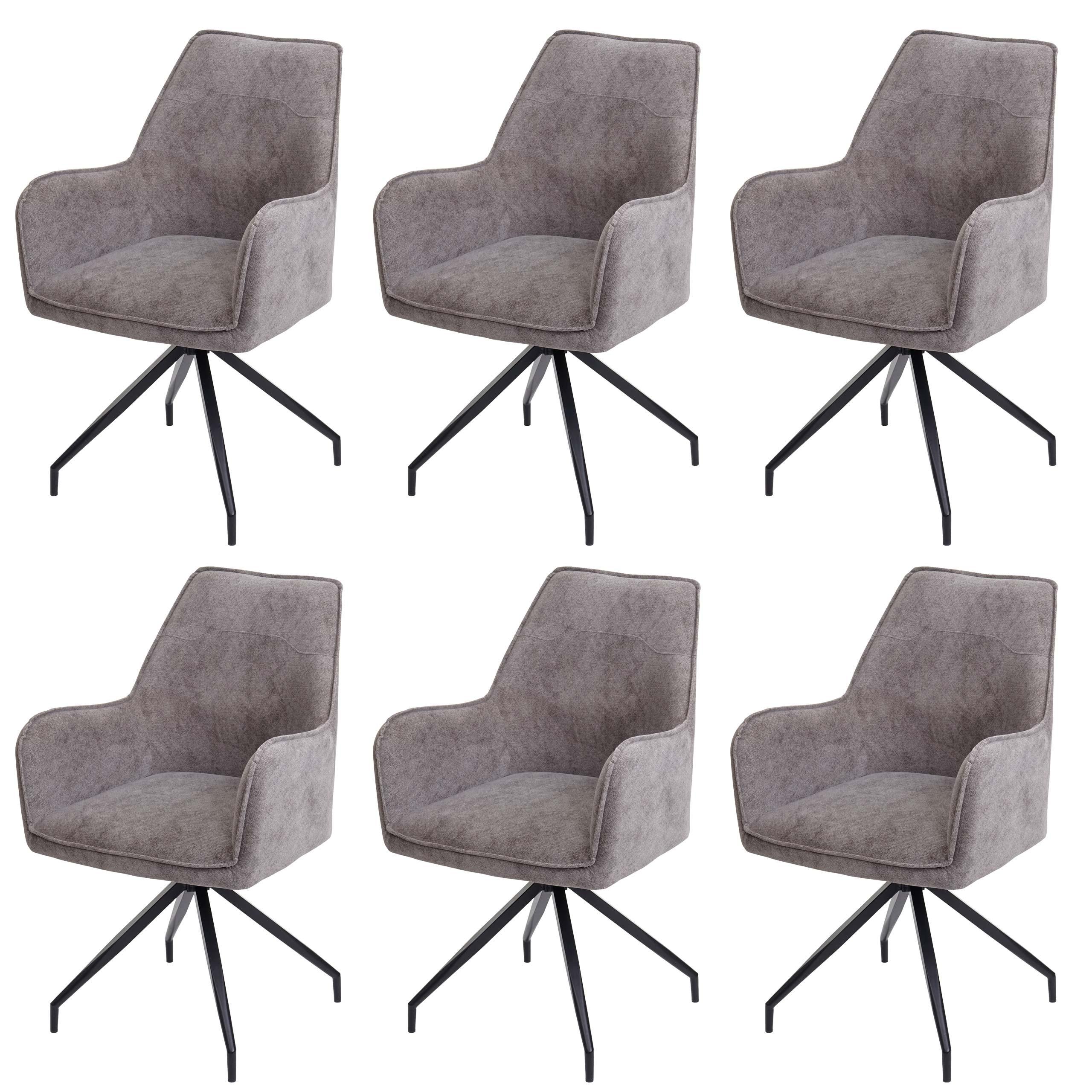 ESSZIMMERSTUHL Grau 6er-Set - Dunkelgrau/Grau, Textil (59/91/60cm) - MCW