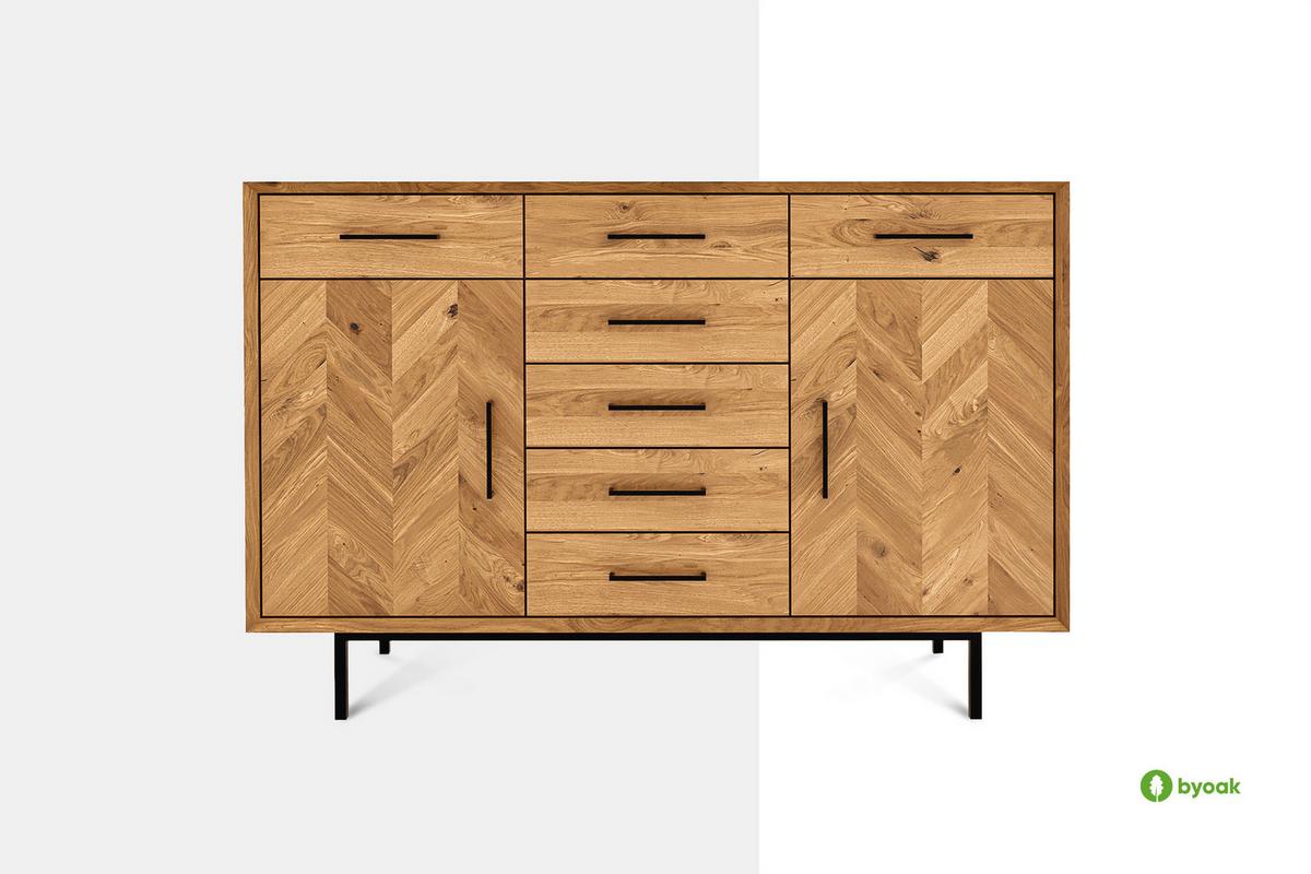 KOMMODE BREIT LEON Kernbuche - Kernbuche, Holz (144/95/45cm) - byoak