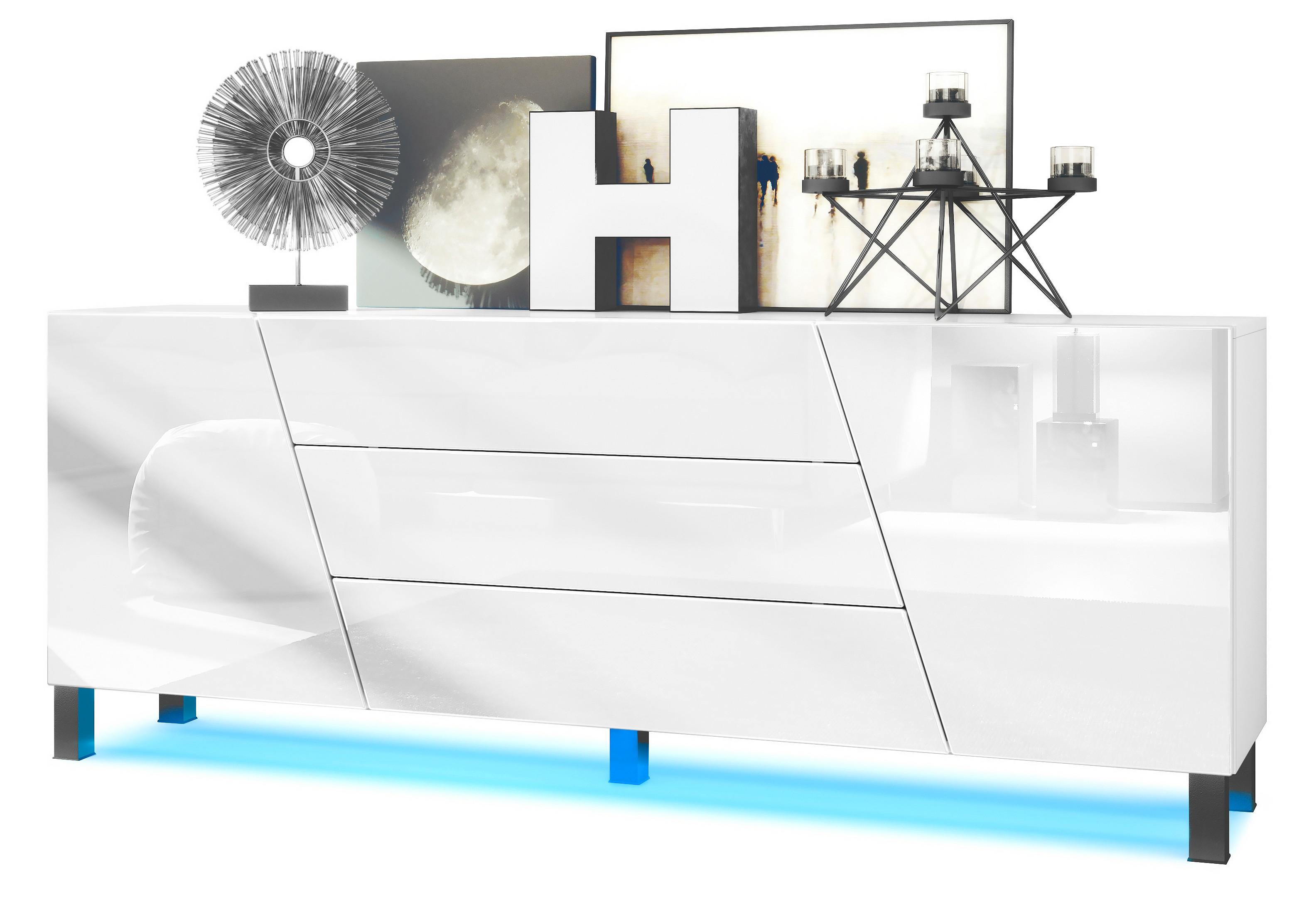 SIDEBOARD Houston Weiß Hochglanz - Weiß Hochglanz, Holzwerkstoff (178/69.5/38.5cm) - Vladon